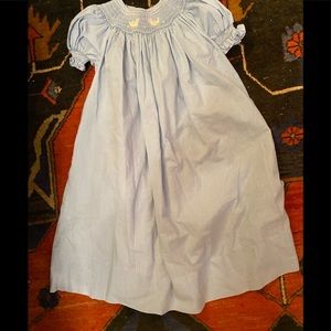 SweetAngela LoveBirdsBabyBlueGinghamSmocked Bishop